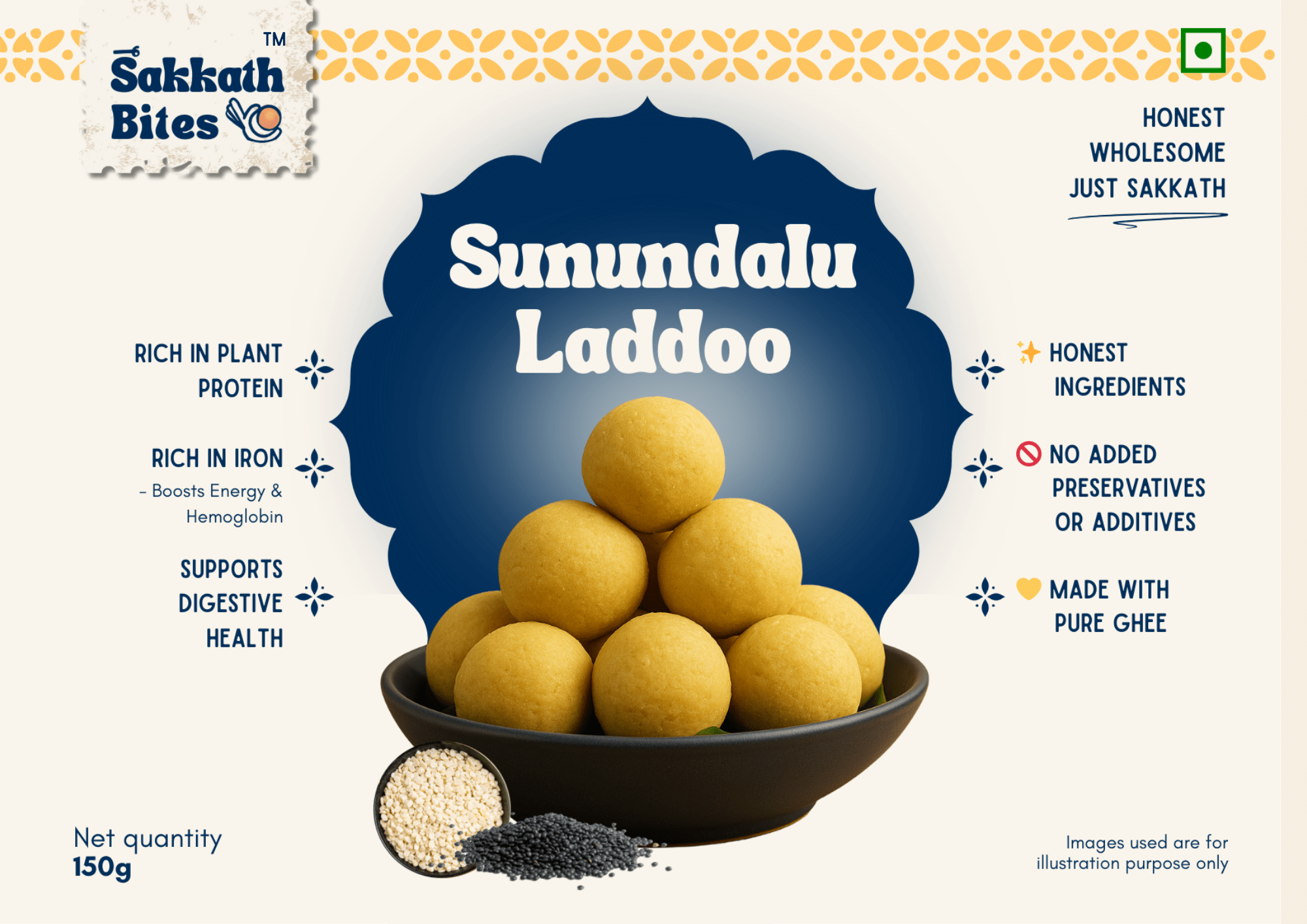 Sunundalu Laddoo - 150gm (Box Of 6)