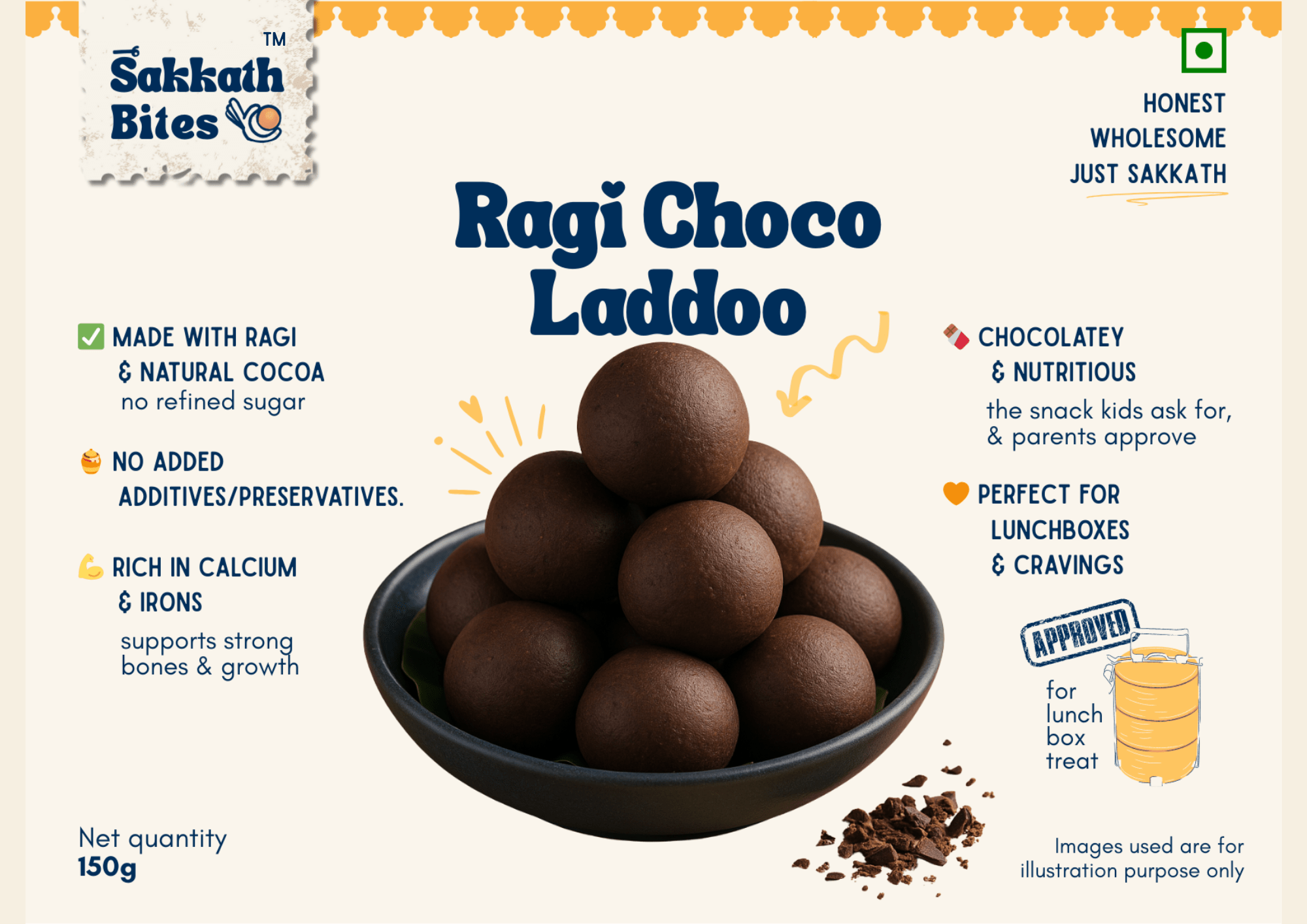 Ragi Choco Laddoo - 150gm (Box Of 6)