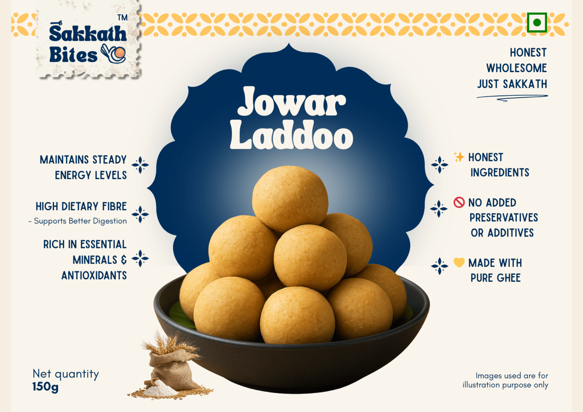 Jowar Laddoo - 150gm (Box Of 6)