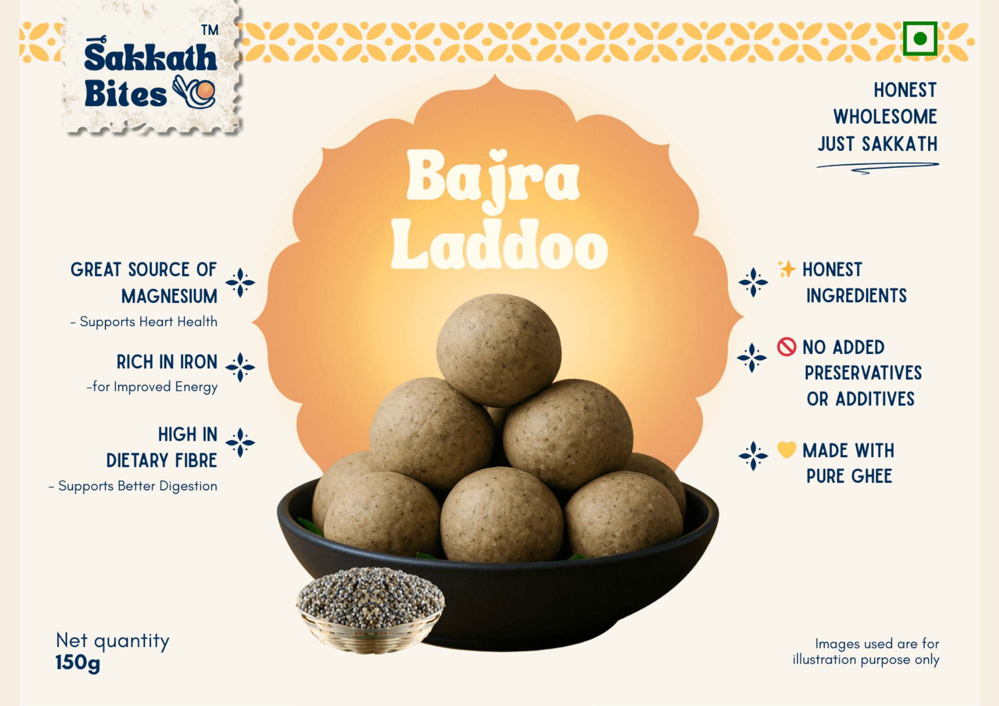 Bajra Laddoo -150gm (Box Of 6)