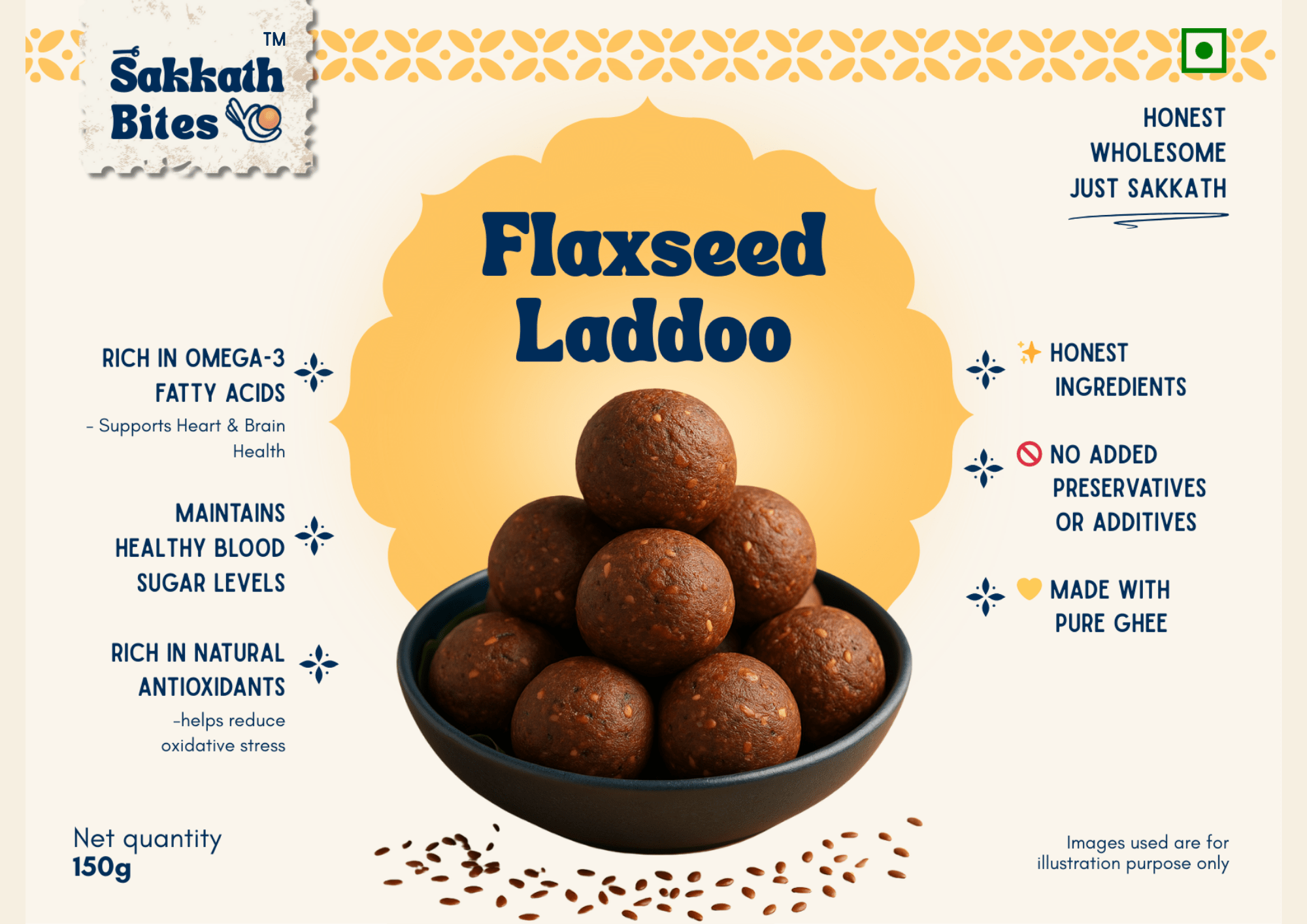 Flaxseed Laddoo -125gm (Box Of 6)