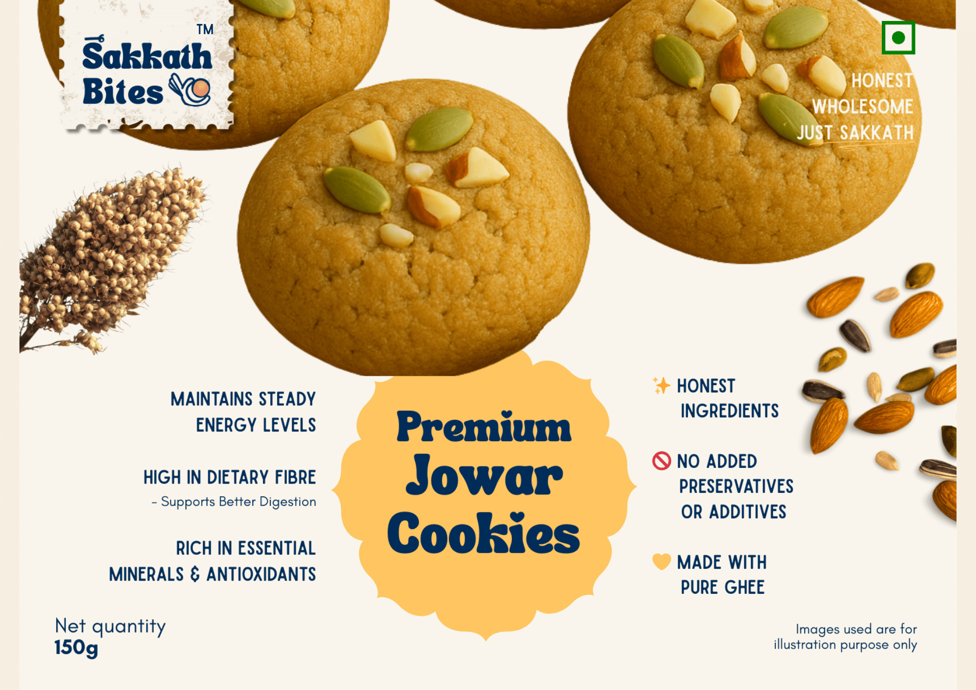 Premium Jowar Nankhatai - 150gm (Box of 6)