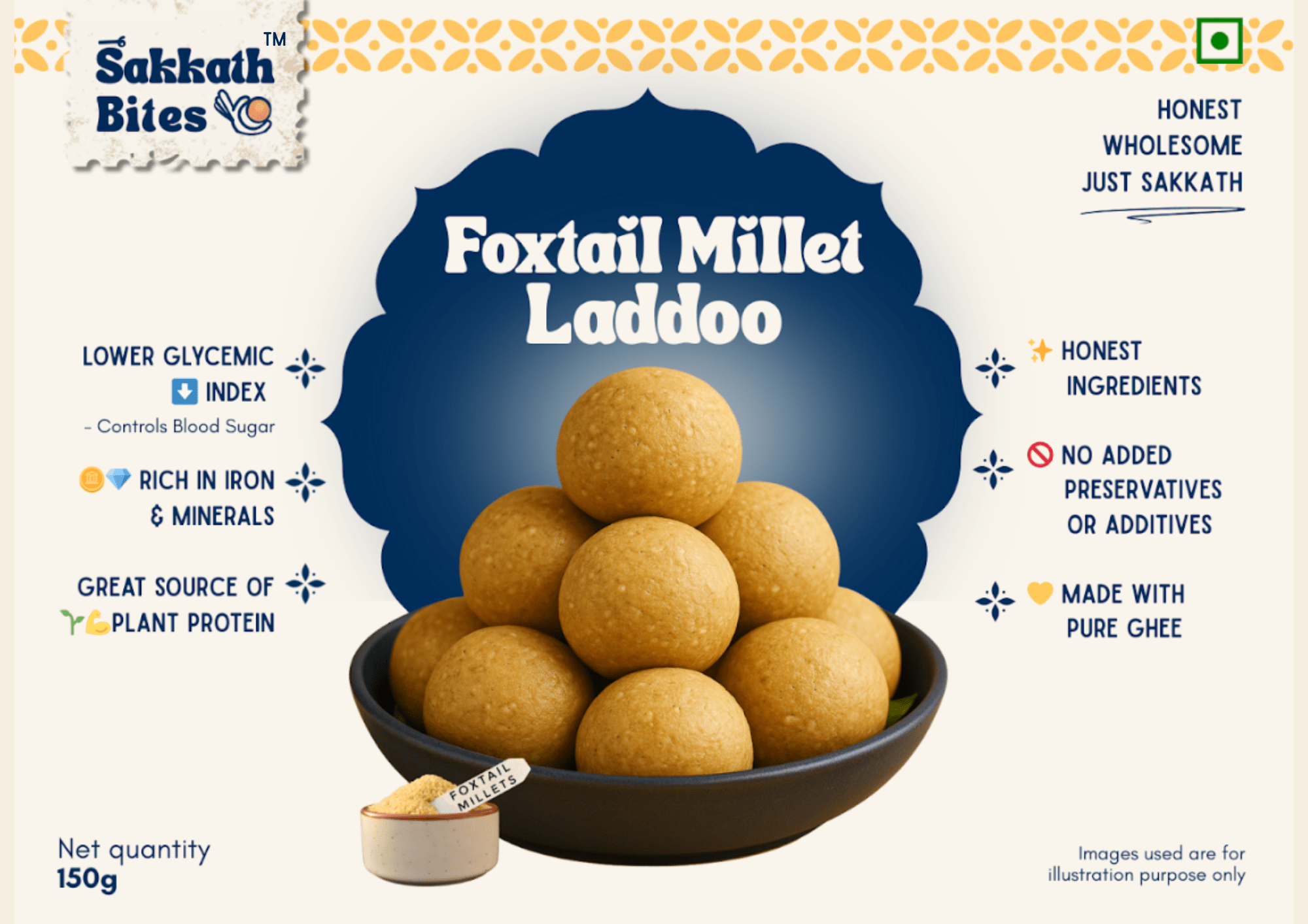 Foxtail Millet Laddoo - 150gm (Box Of 6)