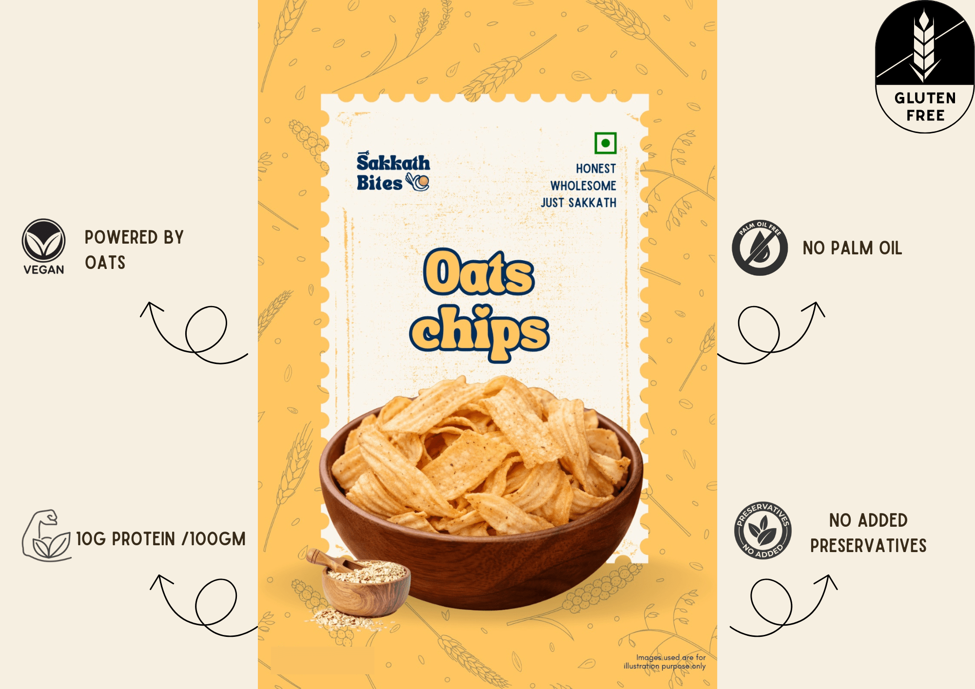 Oats Chips - 85 grams (1pack)